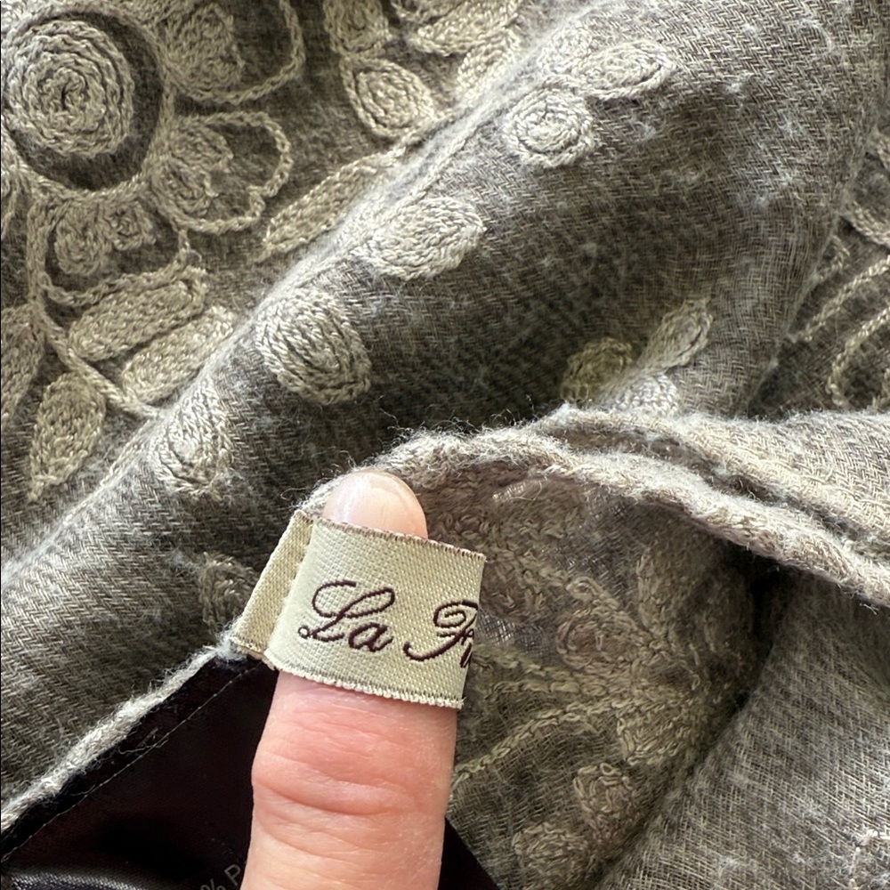 La Fiorentina Beige Floral Scarf